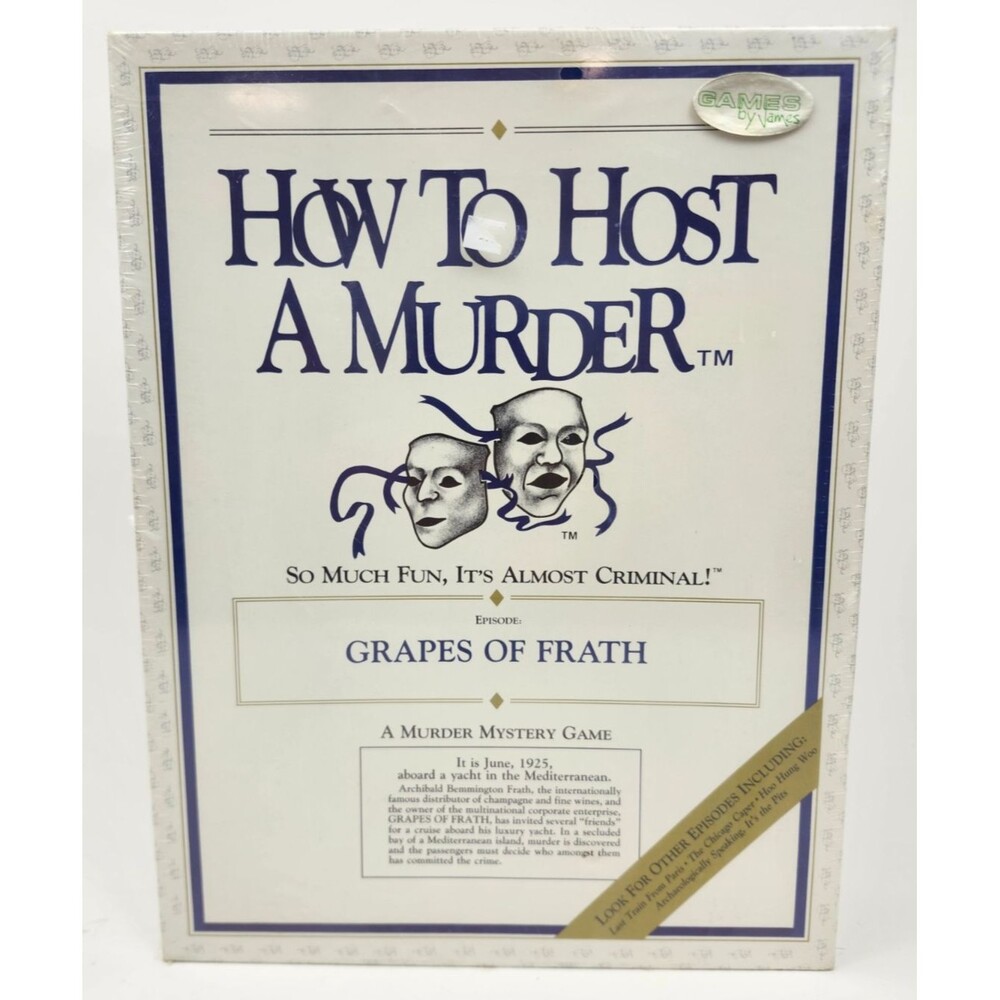 Vintage 1986 How To Host A Murder Board Game Grapes of Frath Episode New Sealed